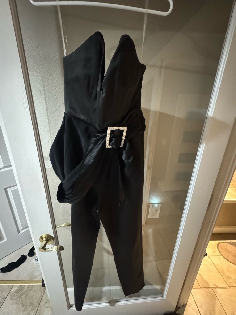 House of CB nwot Strapless Black Women's Jumpsuit with Decorative Buckle size S